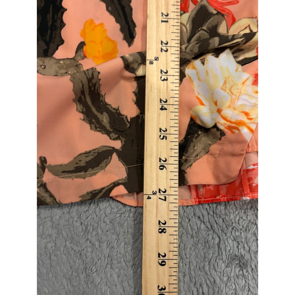 Lord & Taylor Woman Blouse 2X Cactus Floral Sleeveless Pleated Top Pink - Picture 4 of 5